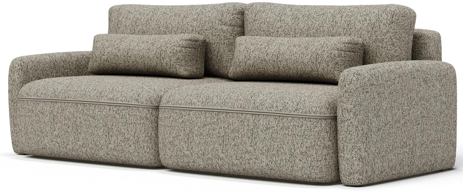 Selsey TARNER - Sofa mit ausziehbarer Ottomane und Bettkasten, Dunkelbeige Bild 1