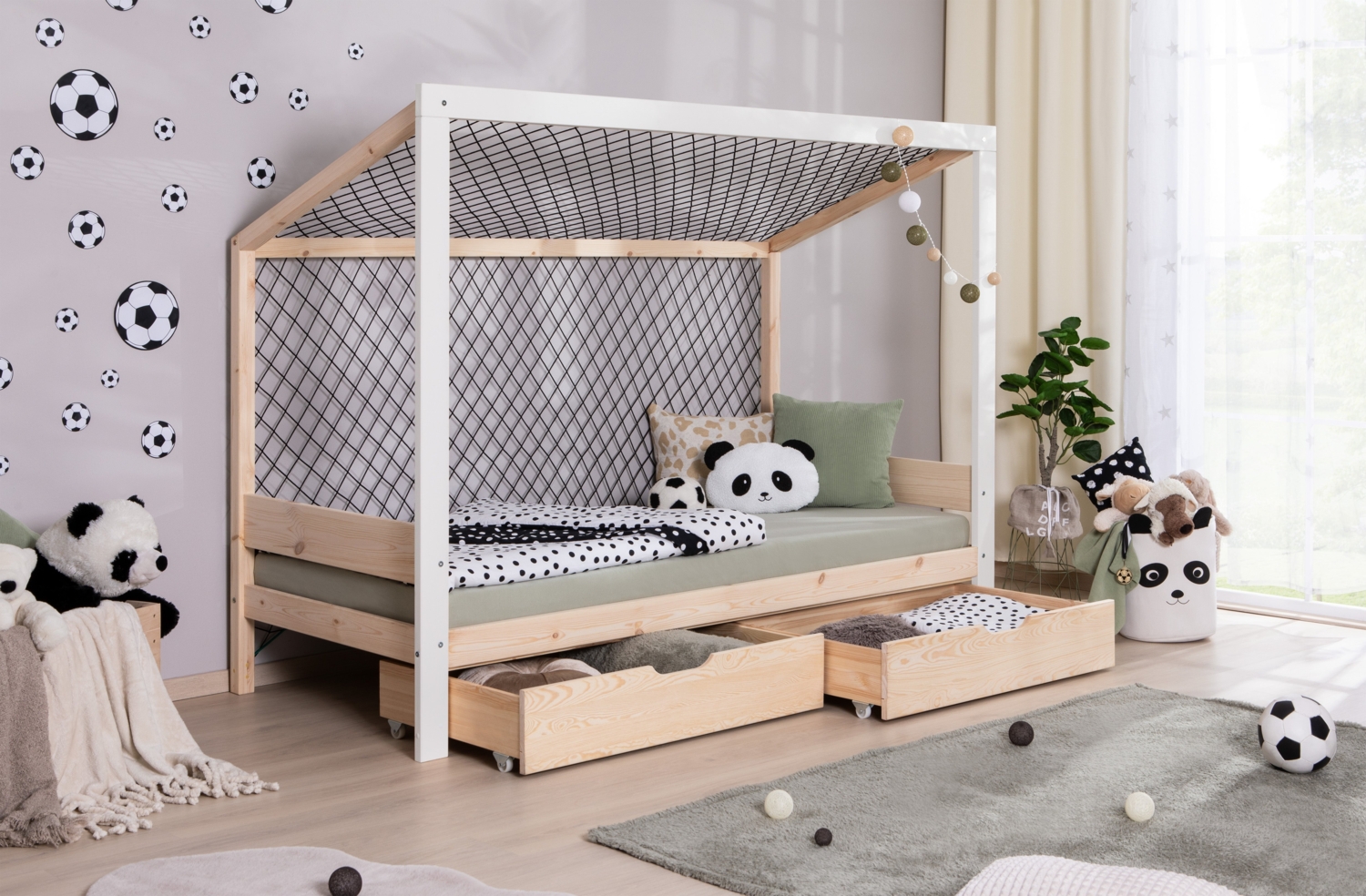 Kinderbett Fußballbett "Kimi" 90x200 Kiefer massiv Bild 1