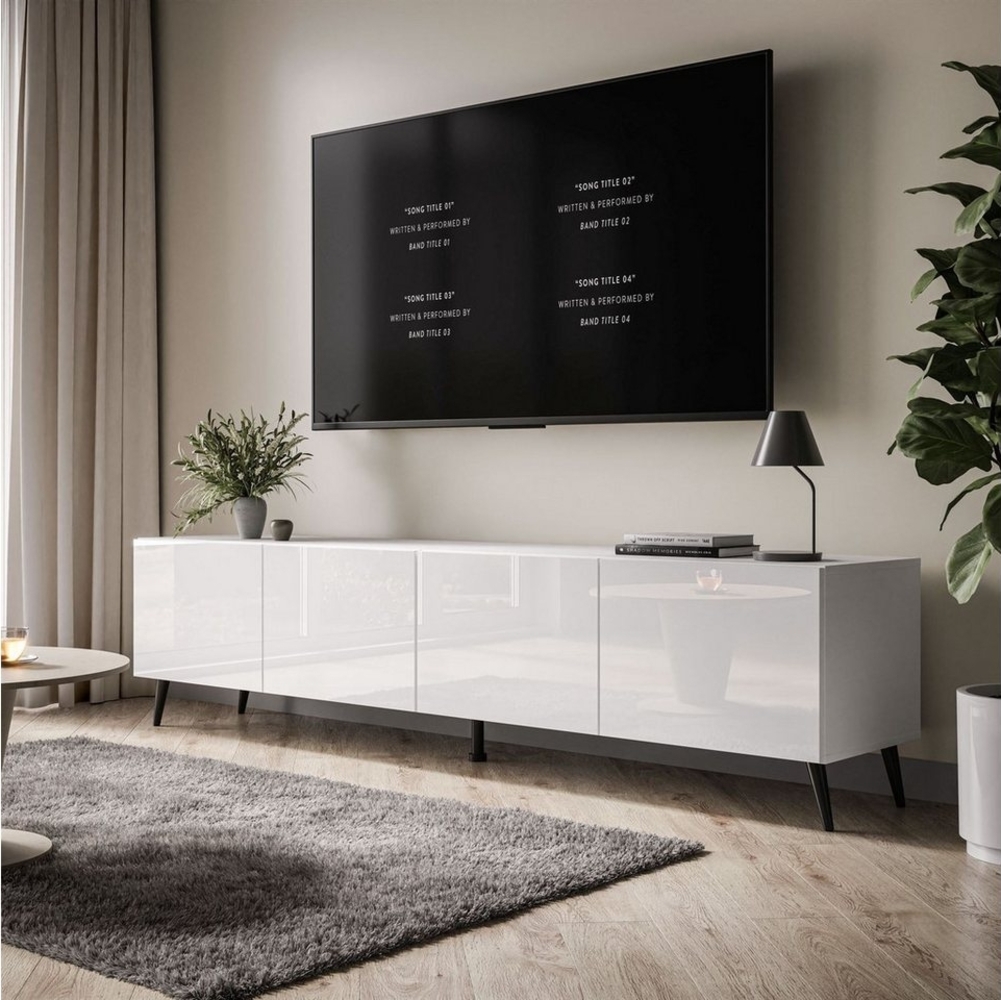 ALLHOUSE24 TV-Schrank LOGANTE 200 cm Breite Unterschrank TV Lowboard Metall Füße 200 cm Breite Bild 1