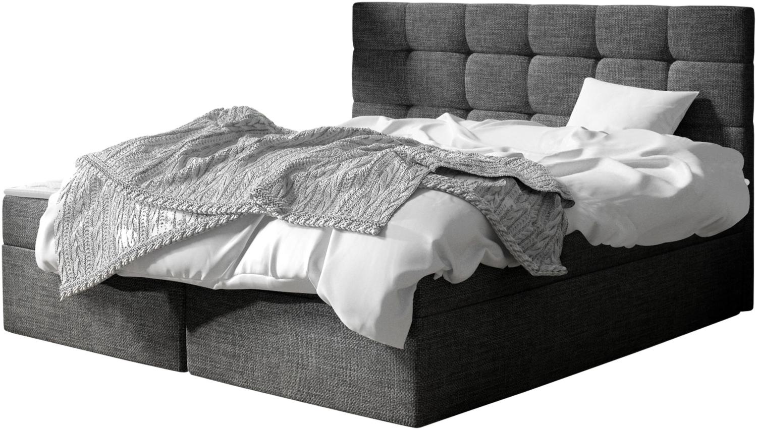 Boxspringbett Gazel, Dunkelgrau, 160 x 200 cm Bild 1