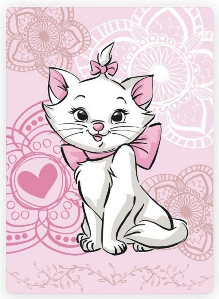 Wohndecke Disney Aristocats Cat Marie Schmusedecke Kuscheldecke 100 x 140 cm, Disney Bild 1