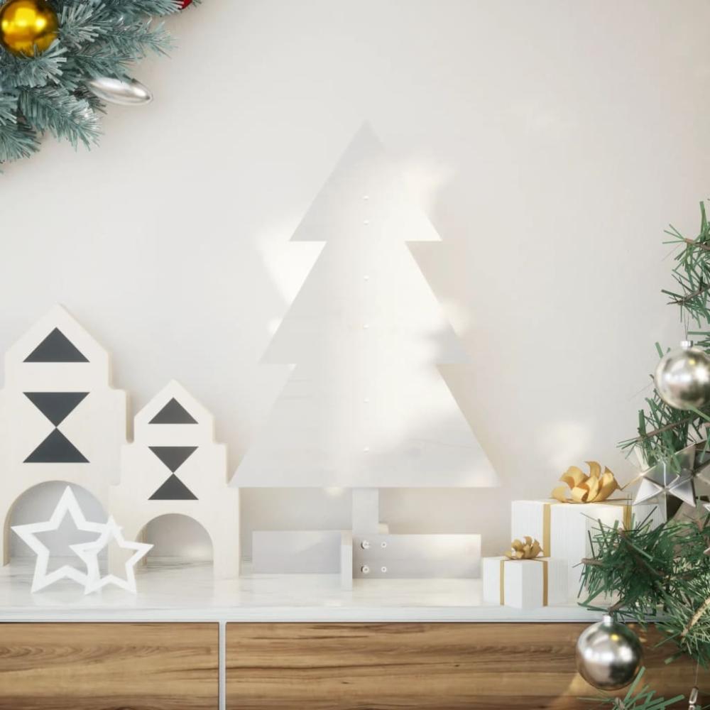 vidaXL Weihnachtsbaum zum Schmücken Weiß 60 cm Massivholz Kiefer 858181 Bild 1