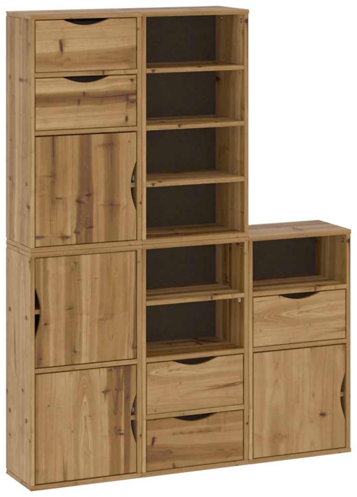 vidaXL Beistellschränke 5 Stk. ODDA 40x24x79 cm Massivholz Kiefer 3365362 Bild 1