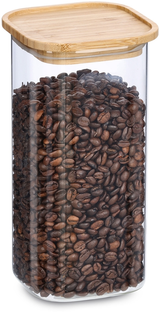 Vorratsglas mit Bambusdeckel - 11 x 11 x 22cm Bild 1