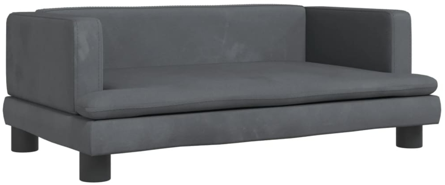 vidaXL Hundebett, Dunkelgrau, 80 x 45 x 30 cm, Samt Bild 1