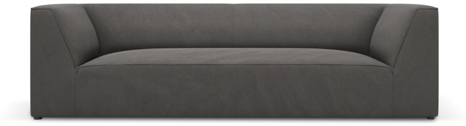 Micadoni 3-Sitzer Sofa Ruby | Bezug Dark Grey | Beinfarbe Black Plastic Bild 1