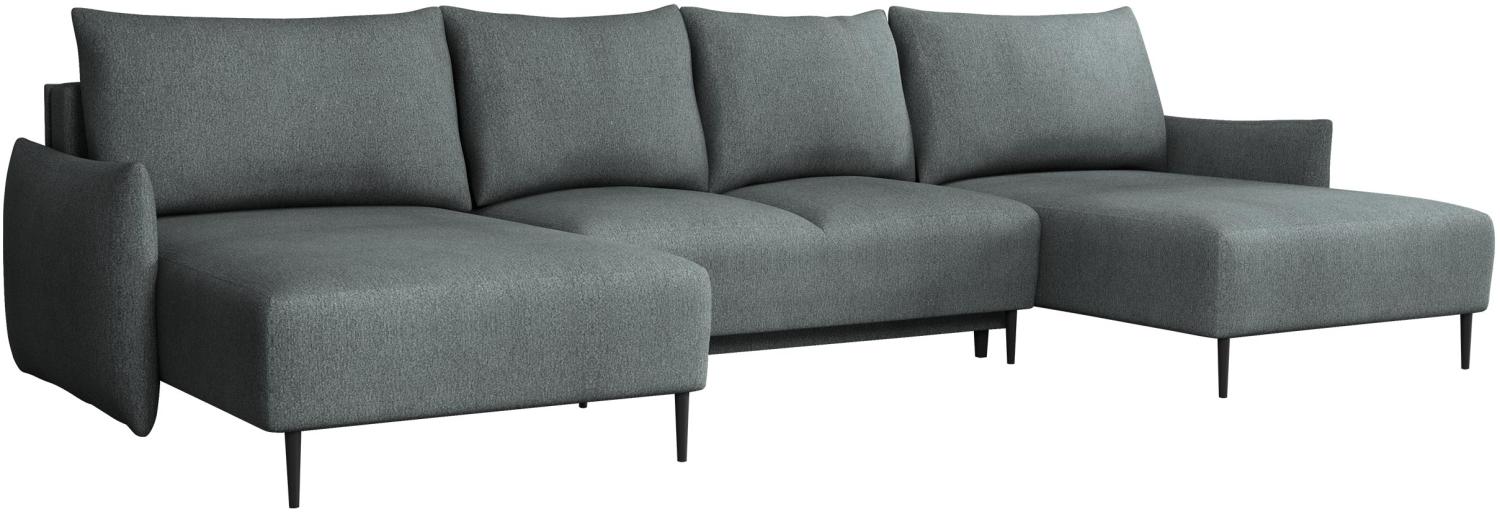 Ecksofa mit Schlaffunktion und Bettkasten Snolik U, schmale Armlehne (Farbe: Velo 635) Bild 1