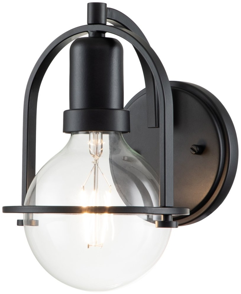 Elstead Somerset Wandleuchte 1-flammig schwarz klar E27 Bild 1
