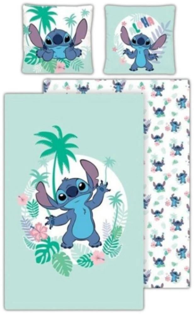 Disney Bettwäsche Disney Lilo und Stitch Blau Kinder Bettwäsche 2tlg. Set, 2 teilig, Baumwolle Bettdeckenbezug 135-140x200cm Kissenbezug 65x65 cm Bild 1