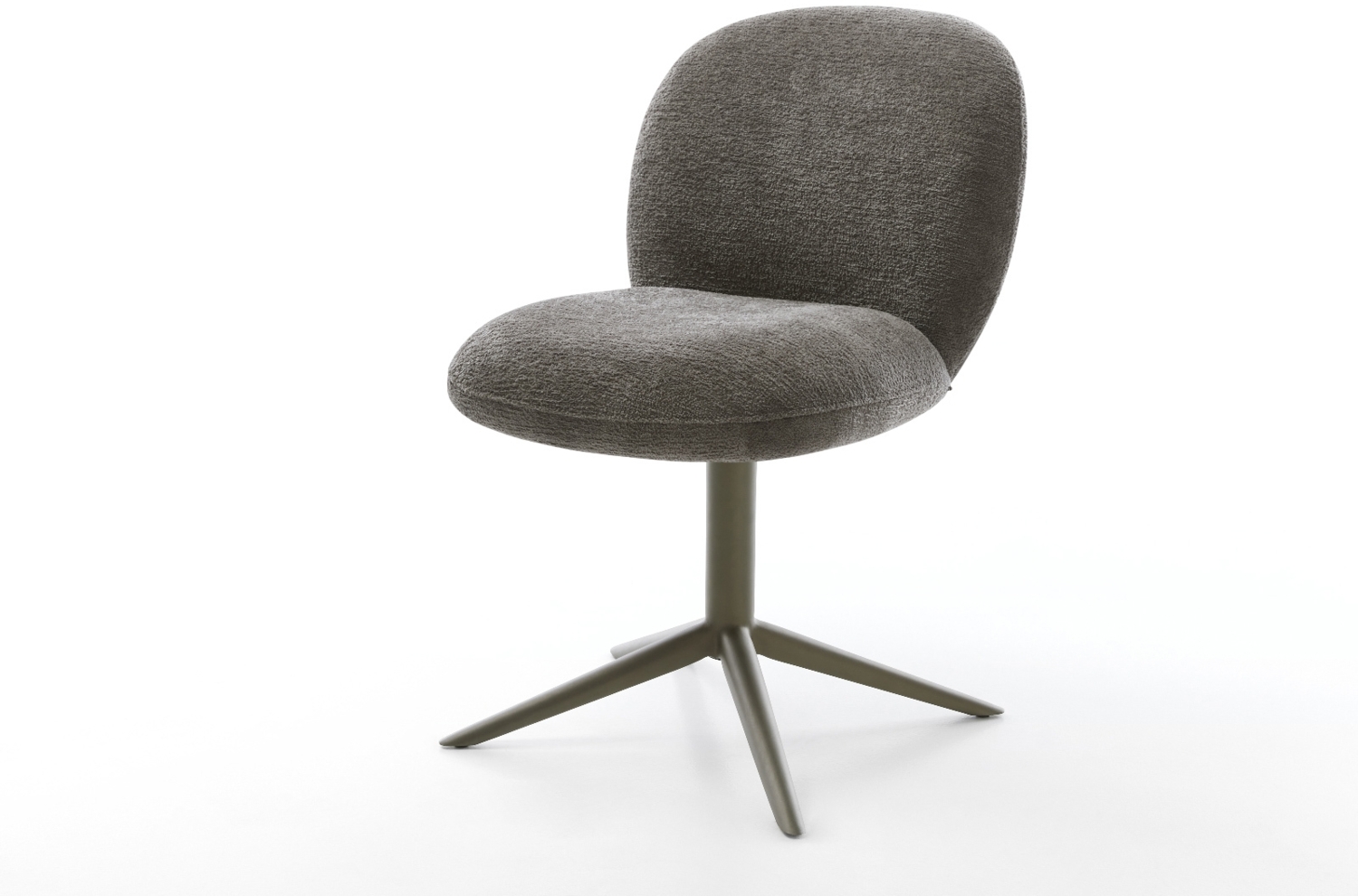 Drehstuhl Nube-Flex Bouclé Soft Schlamm Fußkreuz Effektfinish Titan 360° drehbar Wippfunktion Taschenfederkern Bild 1