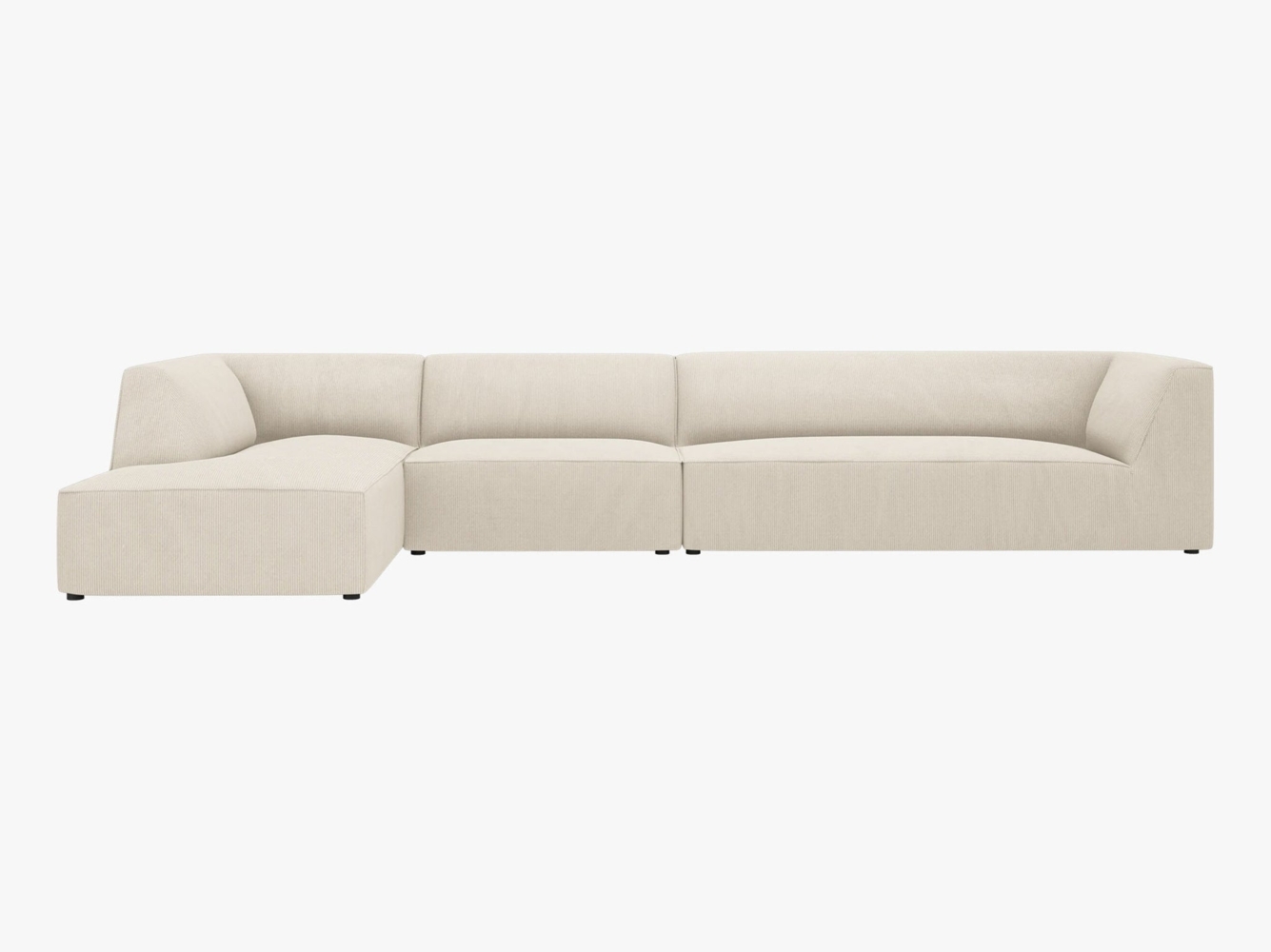 Micadoni Ecksofa Ruby 5-Sitzer Links Kord Scala Helles Beige Bild 1