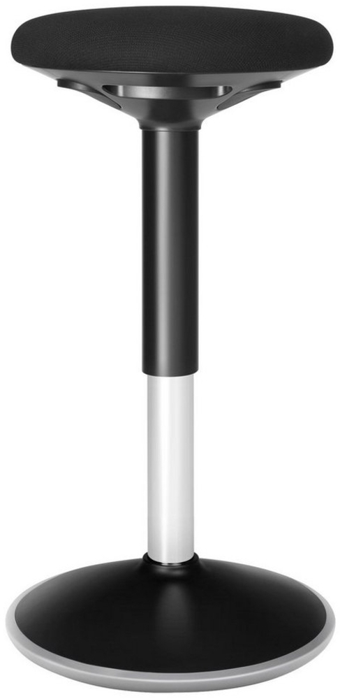 Songmics Drehstuhl, ergonomischer Arbeitshocker, 360°, höhenverstellbar, Polyester, Schaumstoff, Stahl, Kunststoff, TPR, Schwarz, 56-81x33 cm Bild 1