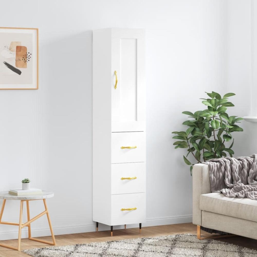 vidaXL Highboard Weiß 34,5x34x180 cm Holzwerkstoff 3200177 Bild 1