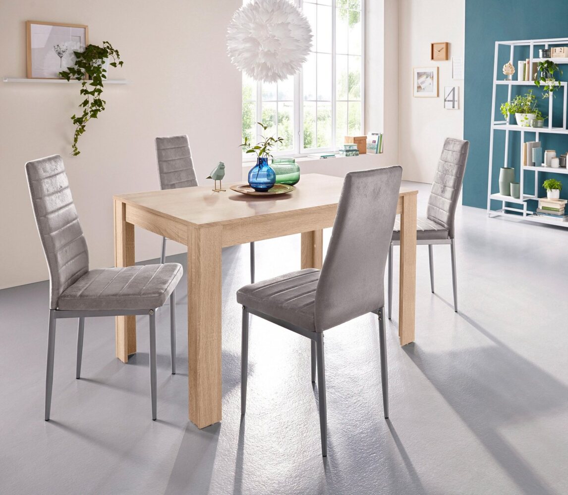 INOSIGN Essgruppe mit Tisch und 4 Stühlen, (Set, 5-tlg), Tischbreite 120 cm Esszimmer Set, Tischgruppe Bild 1