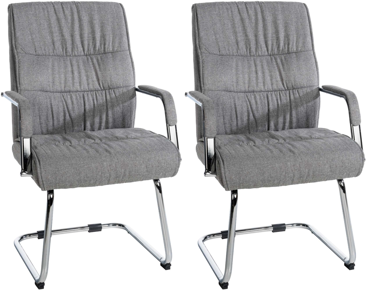 CLP 2er Set Besucherstuhl Sievert Stoff freischwingend,hellgrau Bild 1
