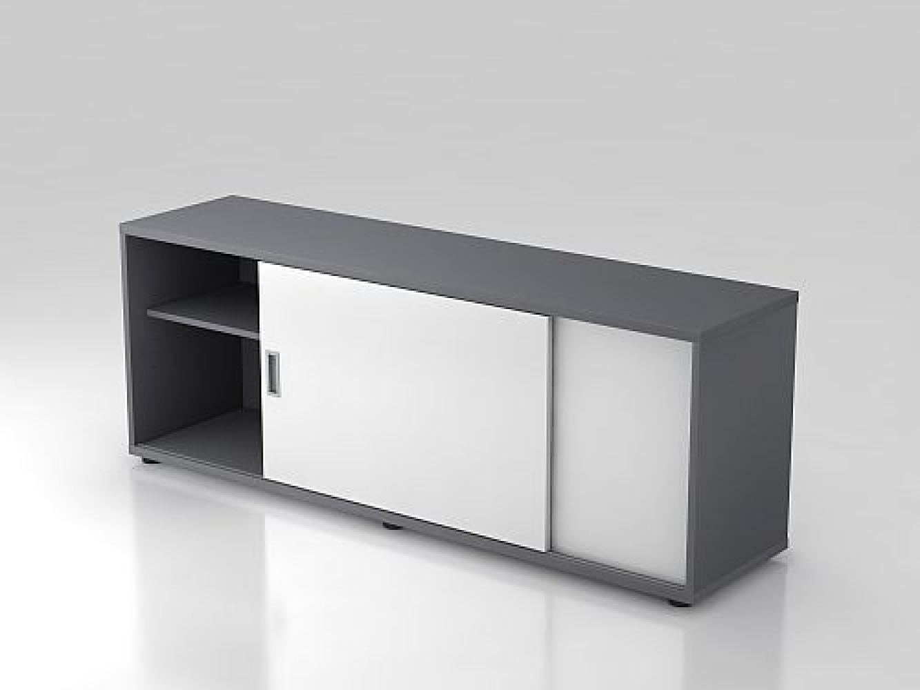 Sideboard 1,5OH beids. nutzbar Graphit / Weiß Bild 1