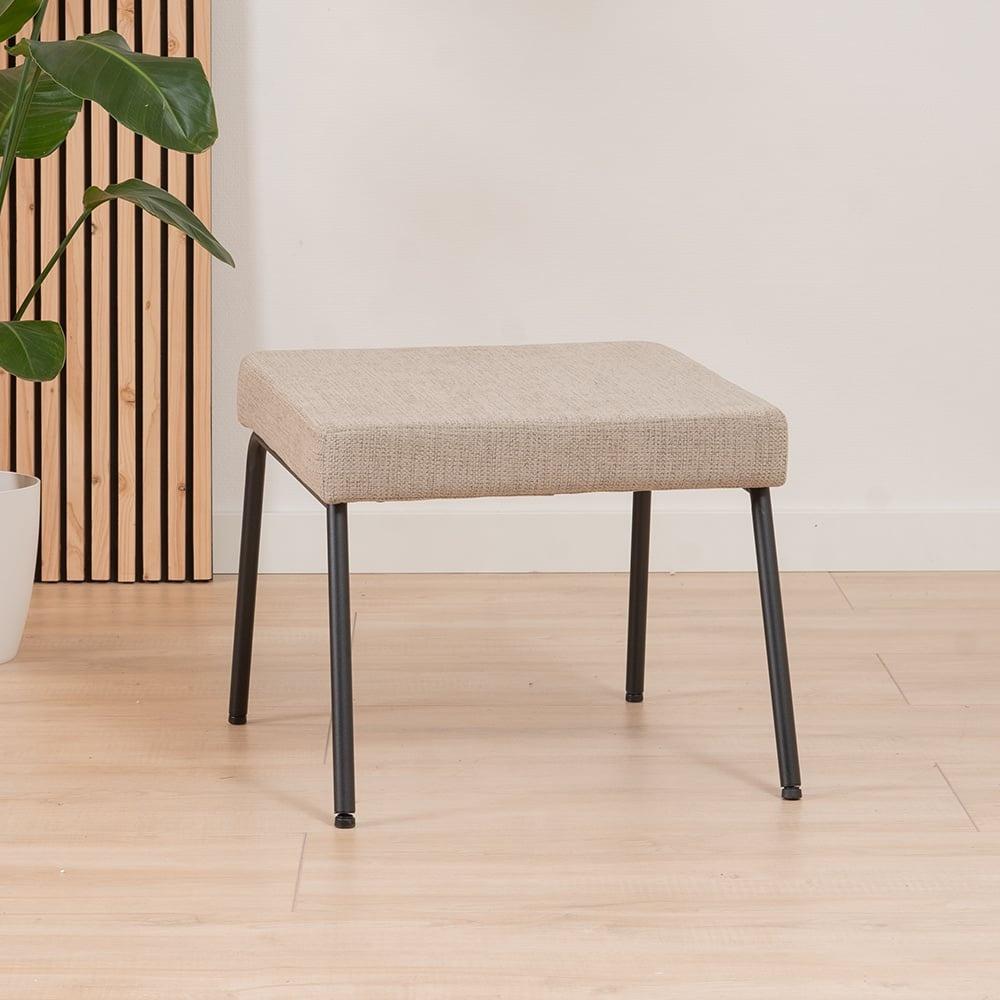 Bronx71 Hocker Espen recycelter Stoff taupe Bild 1