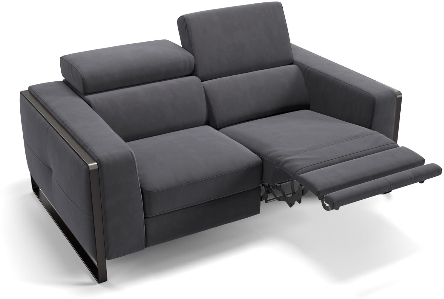 Sofanella Zweisitzer MANZANO Stoffsofa Couchgarnitur Sofa in Dunkelgrau Bild 1