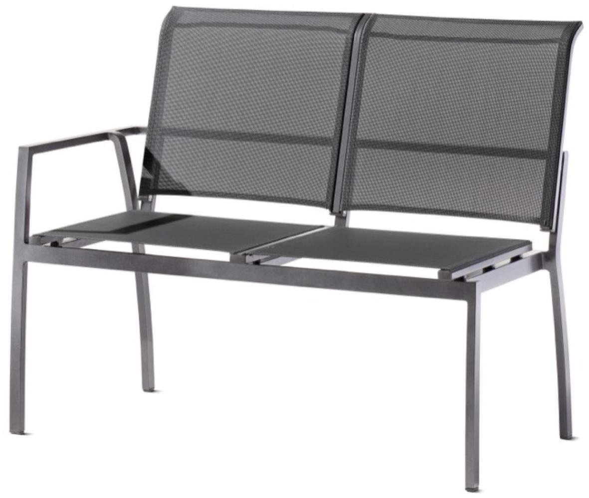 Sieger Malaga 2-Sitzer Sofa mit Polyesterbeschichtung, Aluminium Silbergrau, 65,5 x 92 x 113 Bild 1