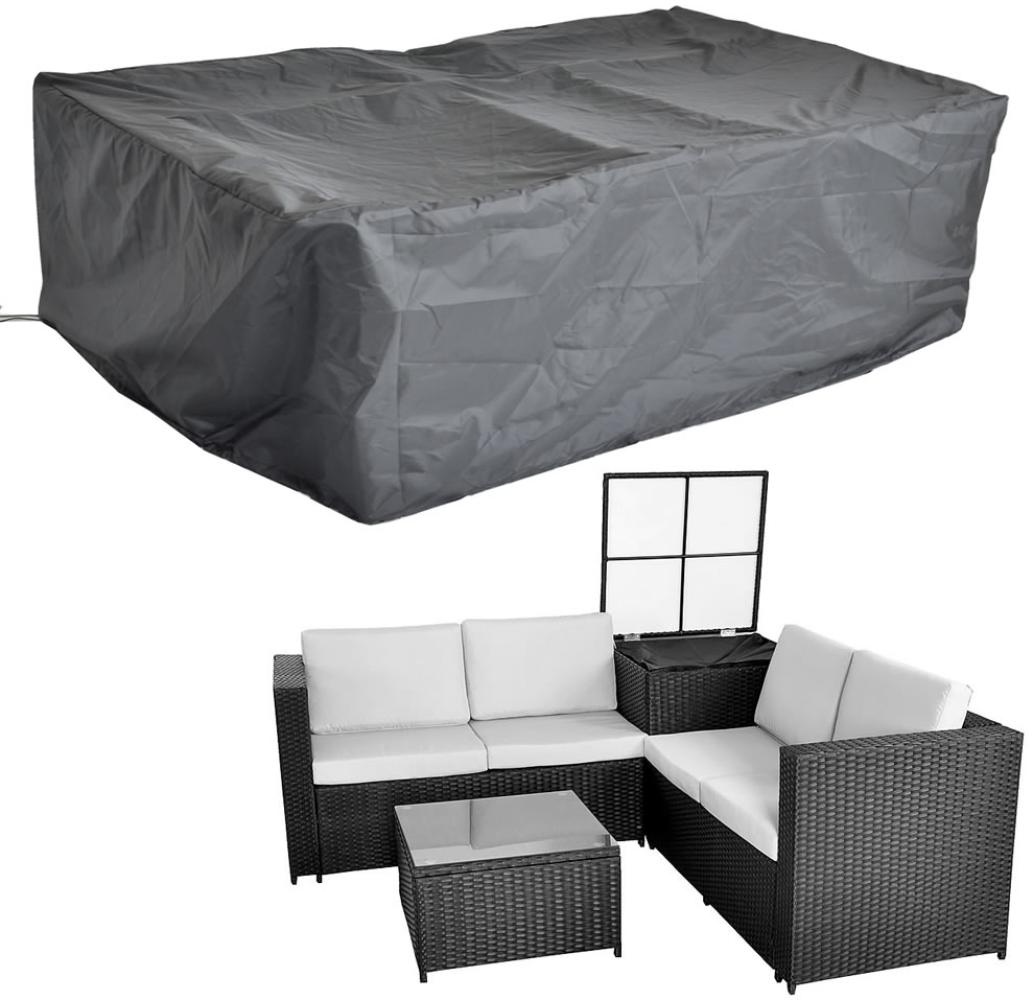 Schutzhülle 185x185x70 Schwarz Gartenmöbel Rattan Abdeckung Plane Haube Wetter Bild 1