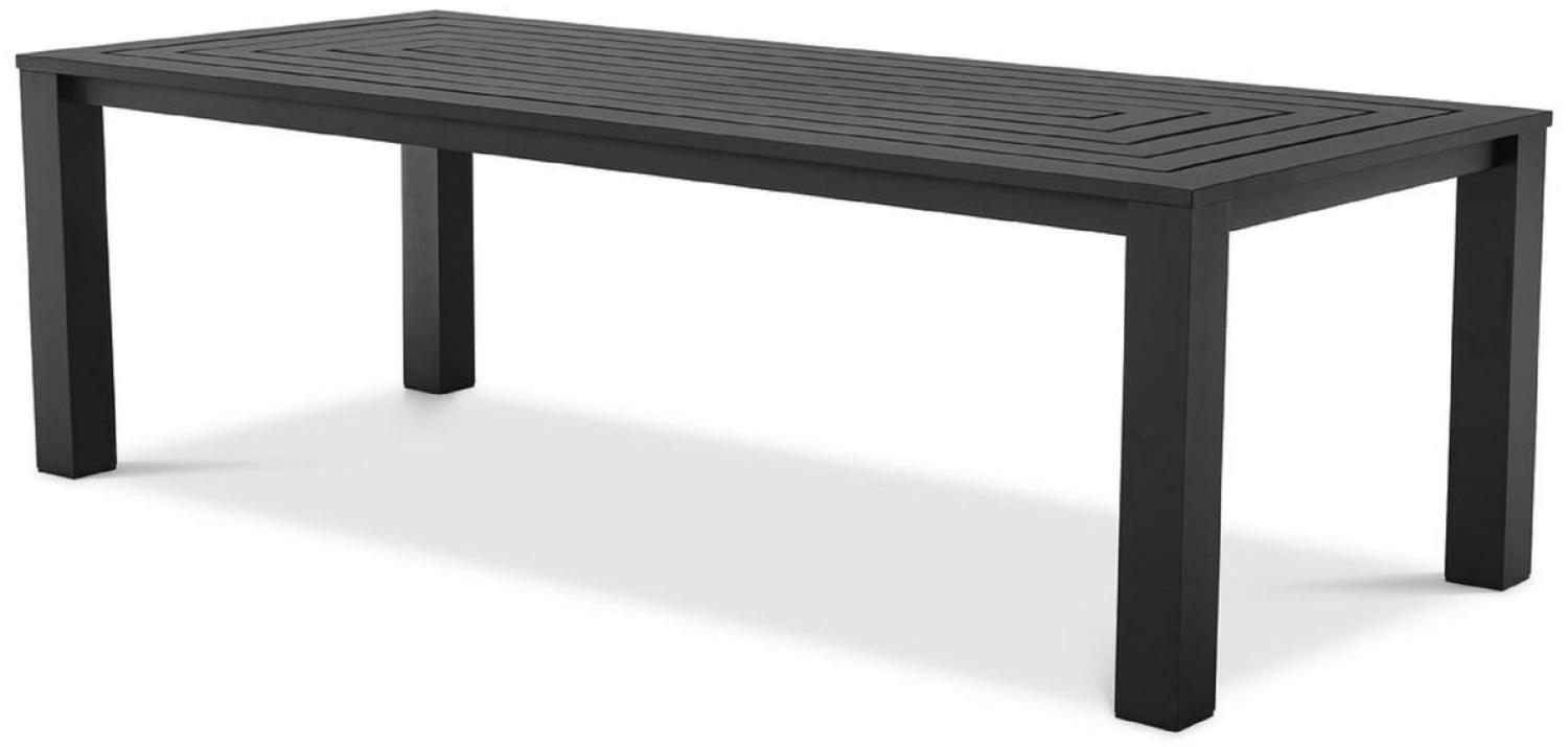 Casa Padrino Luxus Esstisch Schwarz 240 x 105 x H. 74,5 cm - Wetterbeständiger Aluminium Tisch - Garten Tisch - Terrassen Tisch - Garten Möbel - Terrassen Möbel - Luxus Qualität Bild 1