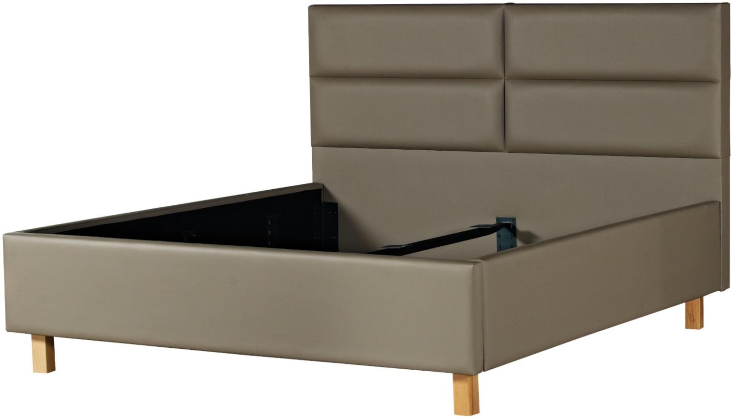 Bed Box Polsterbettrahmen Freiburg mit hohem Kopfteil 200x220 cm Bild 1