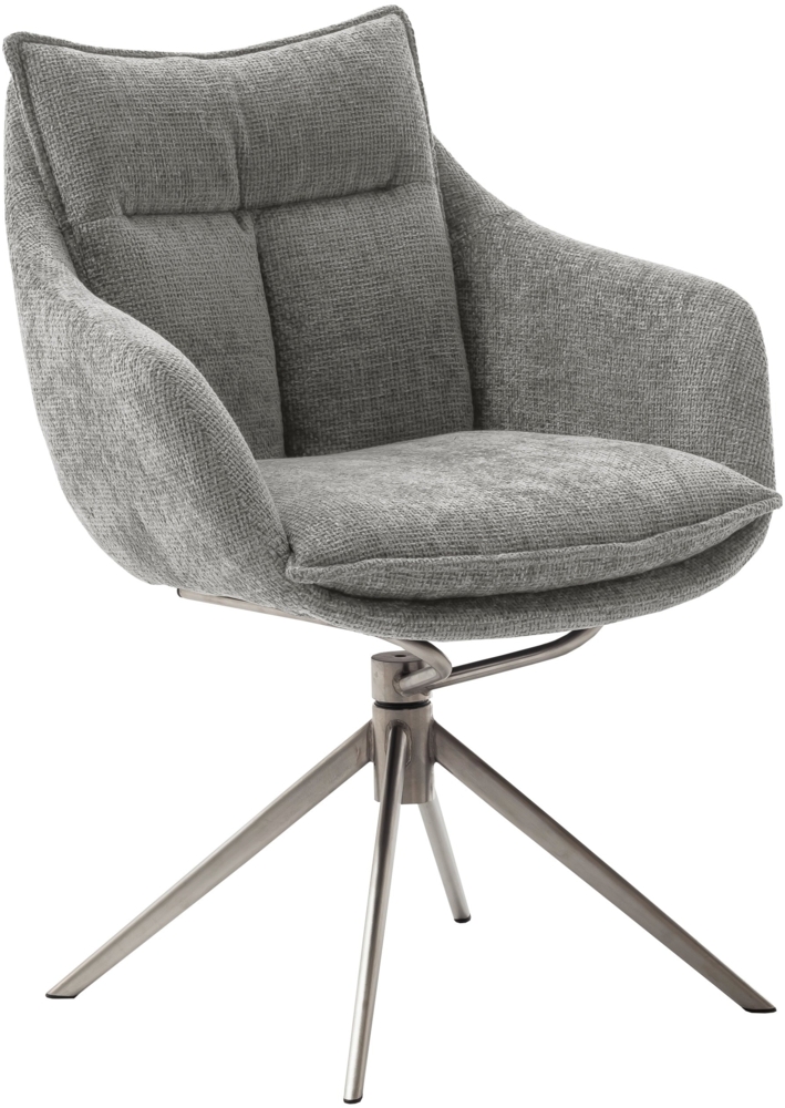 2er Set Sesselstuhl Parker, 360° drehbar - Anthrazit / Edelstahl Bild 1