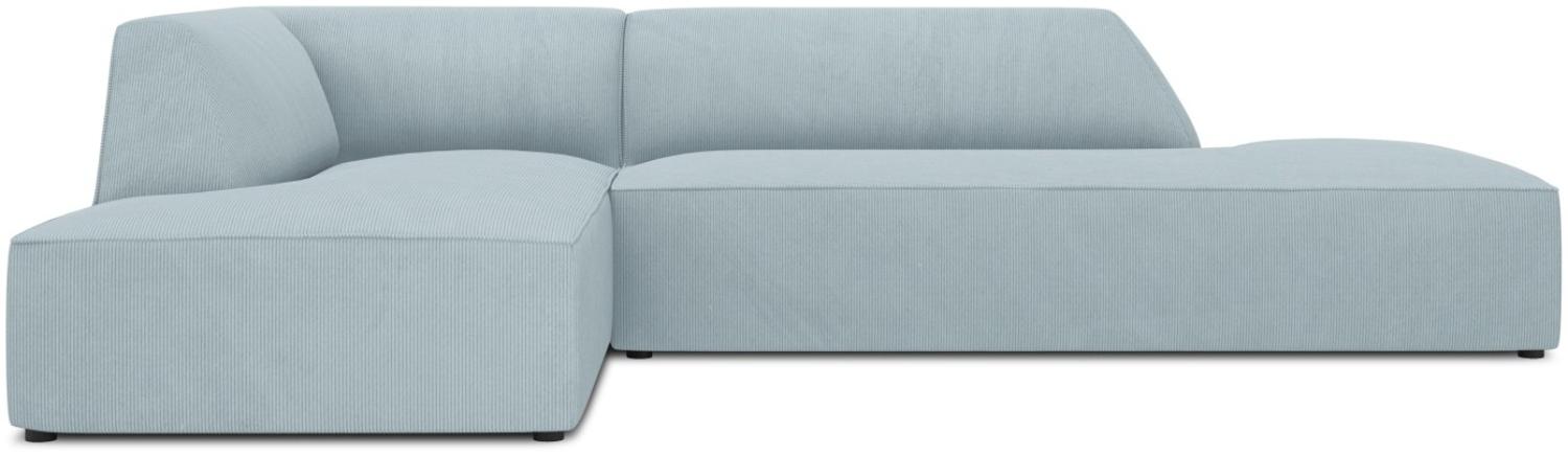 Micadoni 4-Sitzer Modular Ecke links Sofa Ruby | Bezug Light Blue | Beinfarbe Black Plastic Bild 1