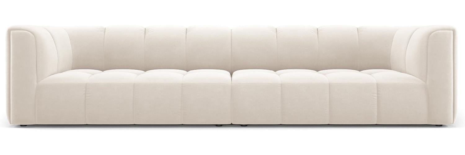 Micadoni Modulares Sofa Serena 4-Sitzer Samtstoff Hellbeige Bild 1