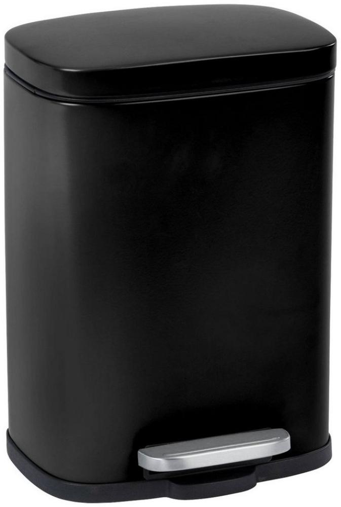 WENKO Kosmetik Treteimer Leno, Easy-Close 5 Liter Schwarz Bild 1