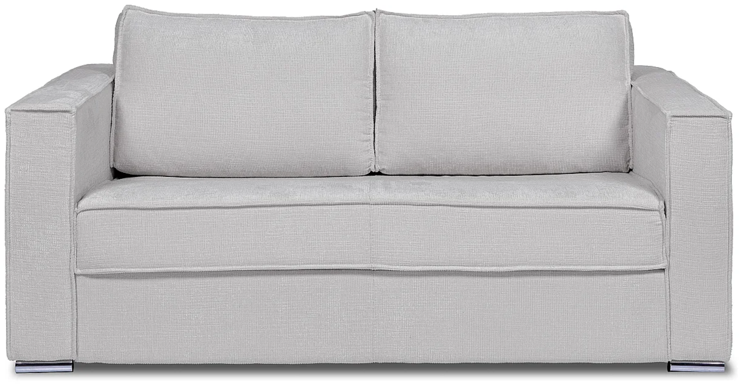 Vente-unique - Schlafsofa mit Matratze 3-Sitzer - Chenille-Stoff - Hellgrau - Liegefläche 140 cm - Matratze 18 cm - LORETO Bild 1