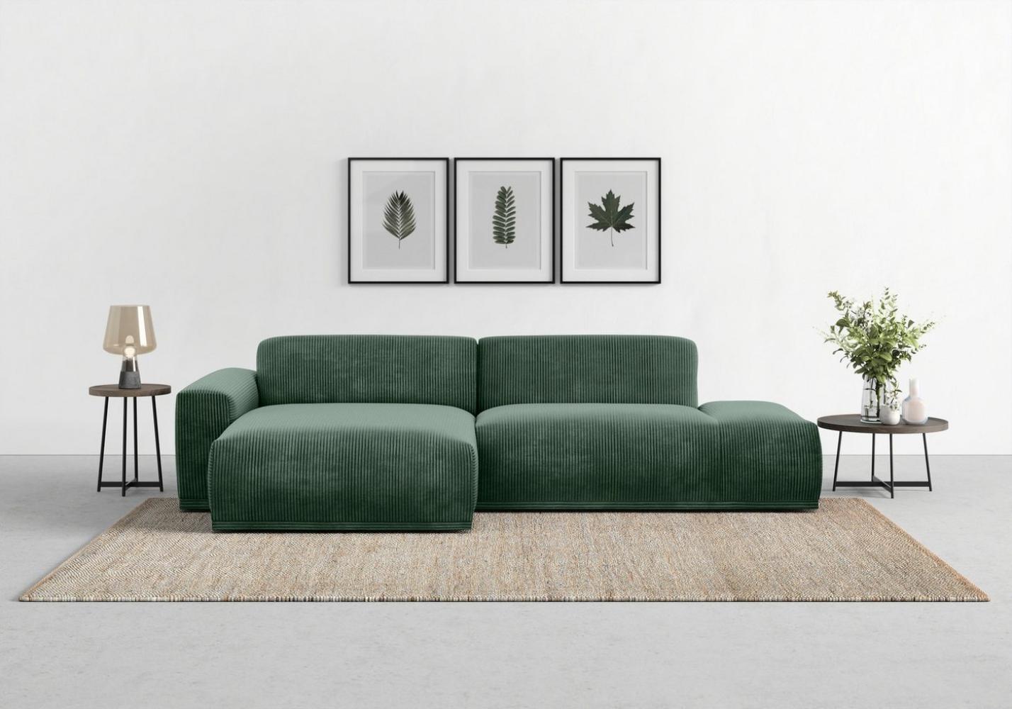 TRENDMANUFAKTUR Ecksofa Braga, mit hochwertigem Kaltschaum, L-Form, in Cord erhältlich, 2 Teile, modernes Sofa, Couch mit hohem Sitzkomfort, 275/72/160 cm (B/H/T) Bild 1