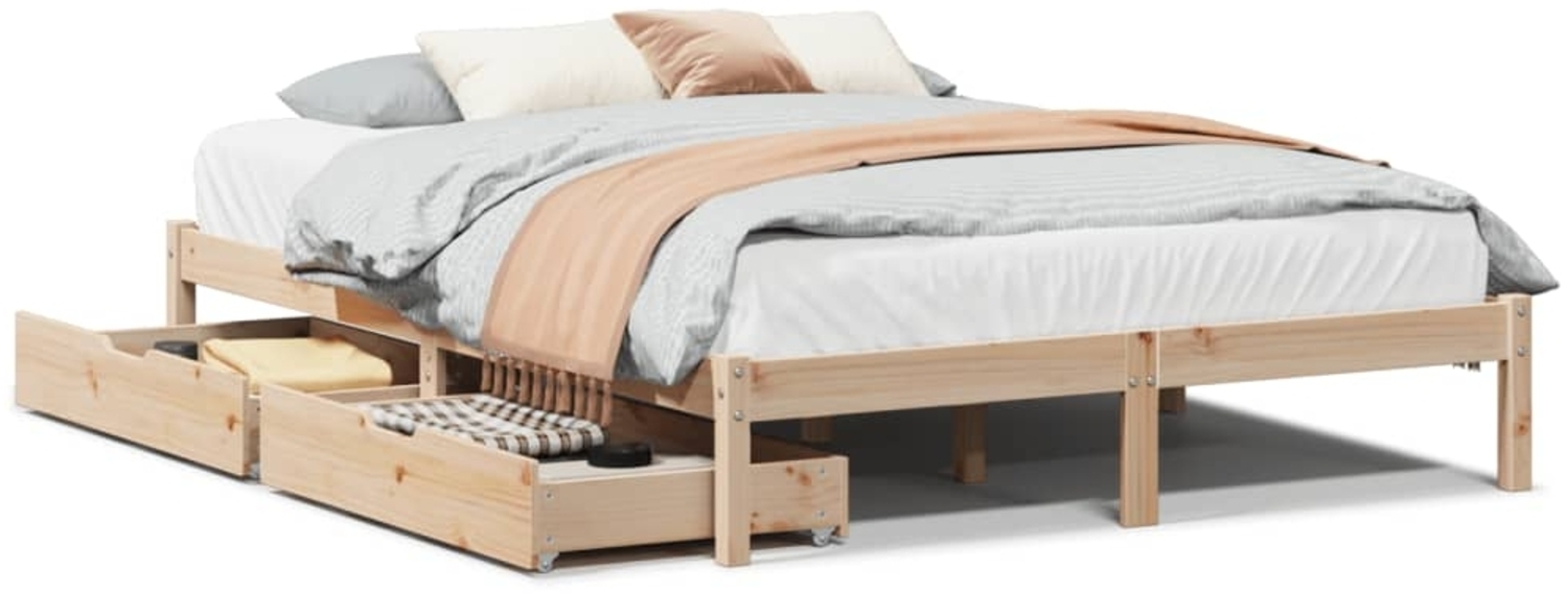 vidaXL Massivholzbett ohne Matratze 120x200 cm Kiefernholz 3301434 Bild 1