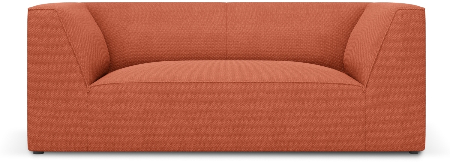 Micadoni Sofa Ruby 2-Sitzer Strukturierter Stoff Koralle Kunststoff schwarz Bild 1