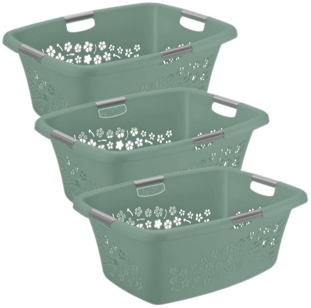 ROTHO Wäschekorb Flowers 3er-Set Wäschekorb 50l, Kunststoff (PP) BPA-frei Bild 1