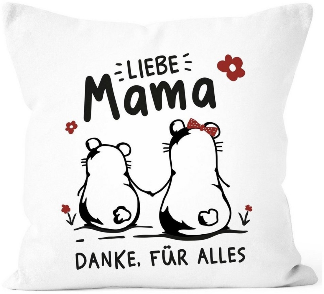 SpecialMe Dekokissen Kissen-Bezug Liebe Mama Danke für alles Geschenk Muttertag Geburtstag Bär Strichzeichnung SpecialMe® Bild 1