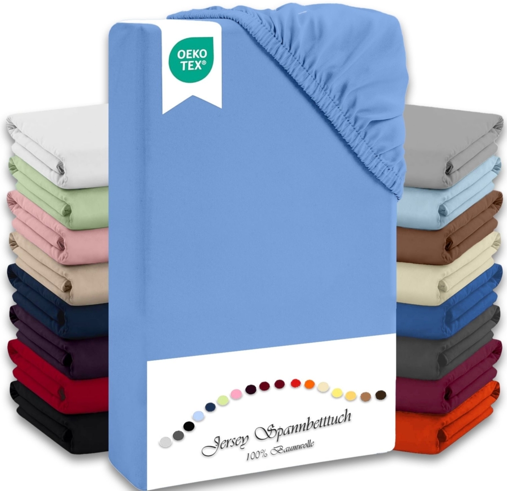 Jersey Spannbettlaken 140-160x200 100% Baumwolle weich bügelfrei komfort Royal Bild 1