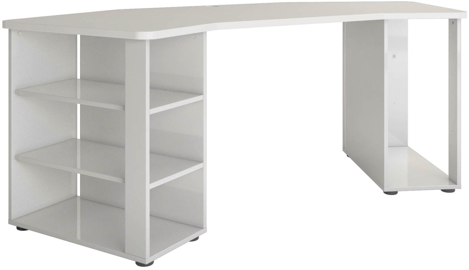 Schreibtisch >PIPPO< (BxHxT: 205x76x90,5 cm) in Weiss hlg. - 205x76x90,5 (BxHxT) Bild 1