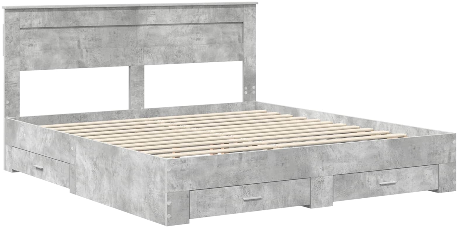 vidaXL Bettrahmen mit Schubladen mit Kopfteil Holzwerkstoff 3409955 Bild 1