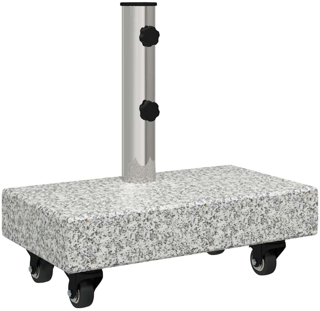 vidaXL Rollbarer Sonnenschirmständer, Rechteckig, Naturstein Grau, für Ø38/48mm Pfosten Bild 1