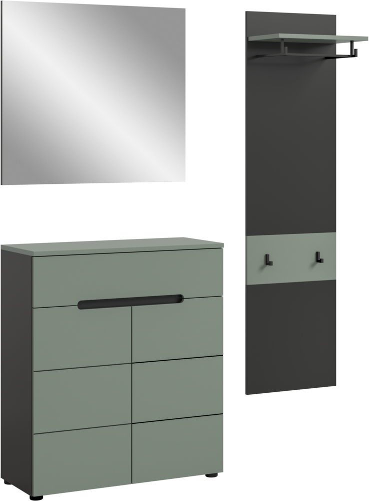Garderobenkombination (B/H/T: 140x190x37 cm) in Smoke Green Nachbildung Bild 1