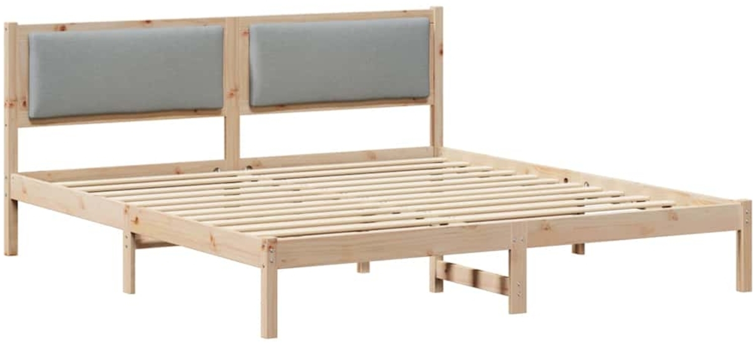 vidaXL Bettrahmen Hellgrau 200 x 200 cm Massives Kiefernholz 3394228 Bild 1
