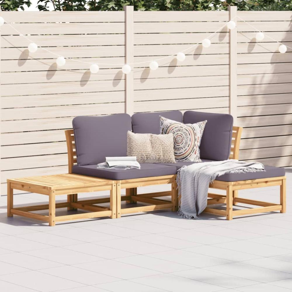 vidaXL 4-tlg. Garten-Lounge-Set mit Kissen Massivholz Akazie 3214307 Bild 1