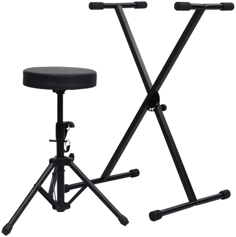 vidaXL Keyboardständer und Hocker Set Schwarz 70095 Bild 1