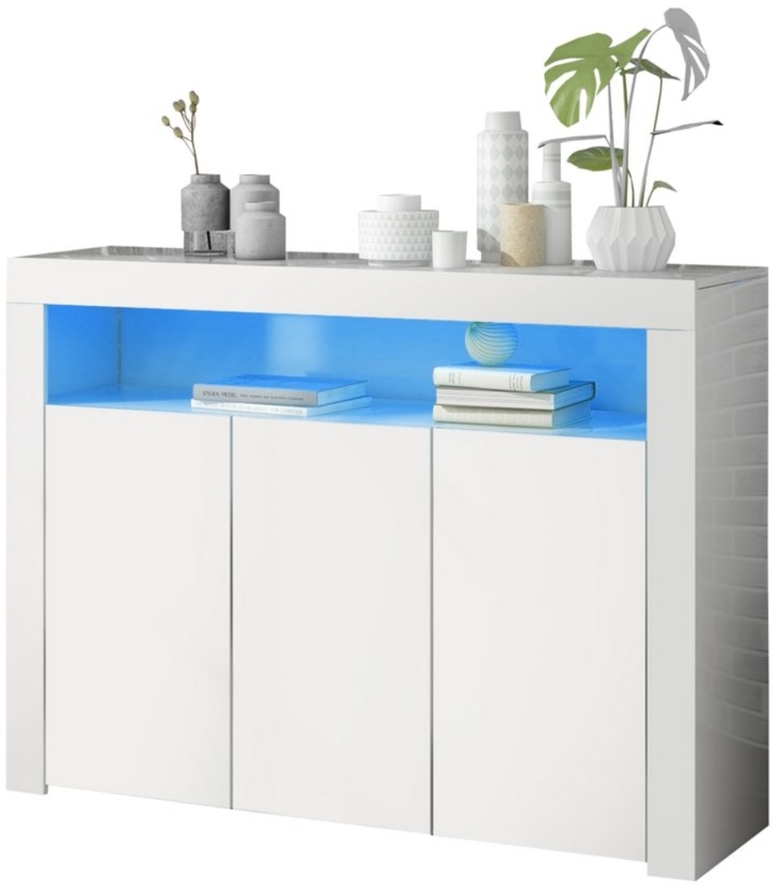 OKWISH Sideboard Kommodenschrank mit LED Beleuchtung (TV-Board hochglanz, Kommodenschrank LED Beleuchtung) Bild 1