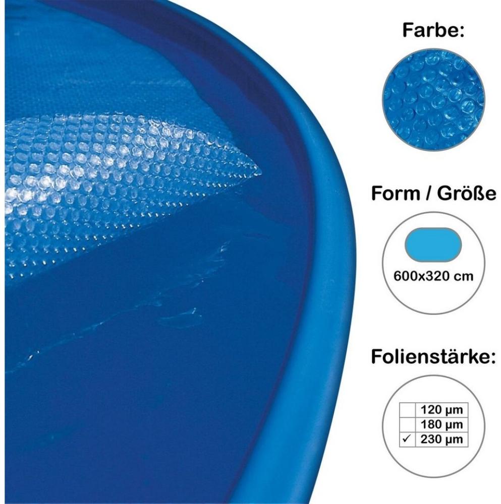 SUMMER FUN Pool-Abdeckplane Extra Solarplane, Solarfolie für Pool oval 600x320, Chlorbeständig Bild 1