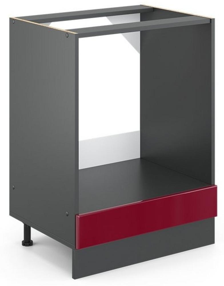 VICCO Küchenschrank R-Line Hängeschrank Unterschrank Küchenzeile Küchenunterschran Anthrazit (Bordeaux Hochglanz, Herdumbauschrank 60cm) Bild 1