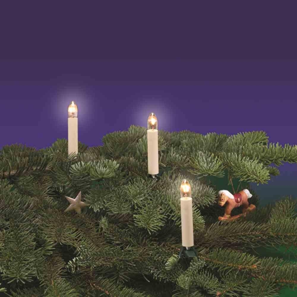 LED-Weihnachtsbaumkette, klar/elfenbein, E10 20 x E10/8-34V/0,3W 12,5 Meter Bild 1