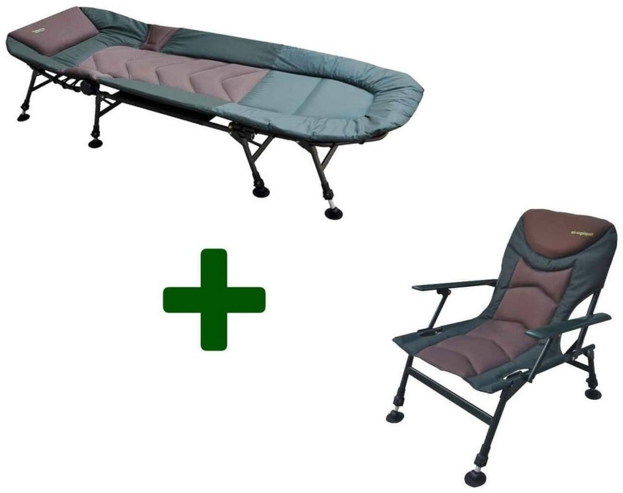 MK Angelsport Angelliege MK 5 Seasons 8leg Bedchair + Pro Carp Chair Bild 1