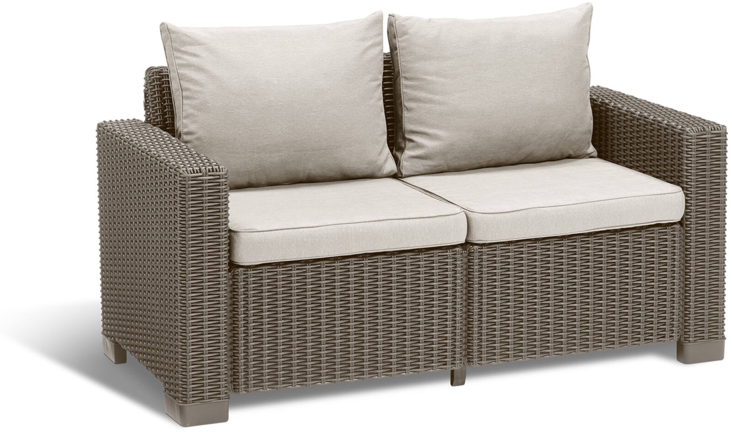 Dmora Outdoor-Sofa Roberval, Gartensofa, Terrassensofa, Sitzbank für draußen, 141x68 h72 cm, Taube Bild 1